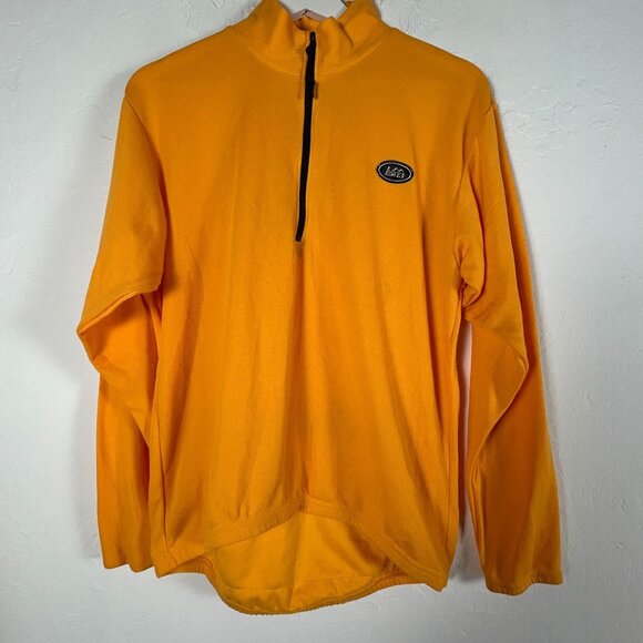 REI Mens Orange Cycling Jersey Pullover Jacket Medium 1/4 Zip Back Pocket USA - Picture 1 of 9